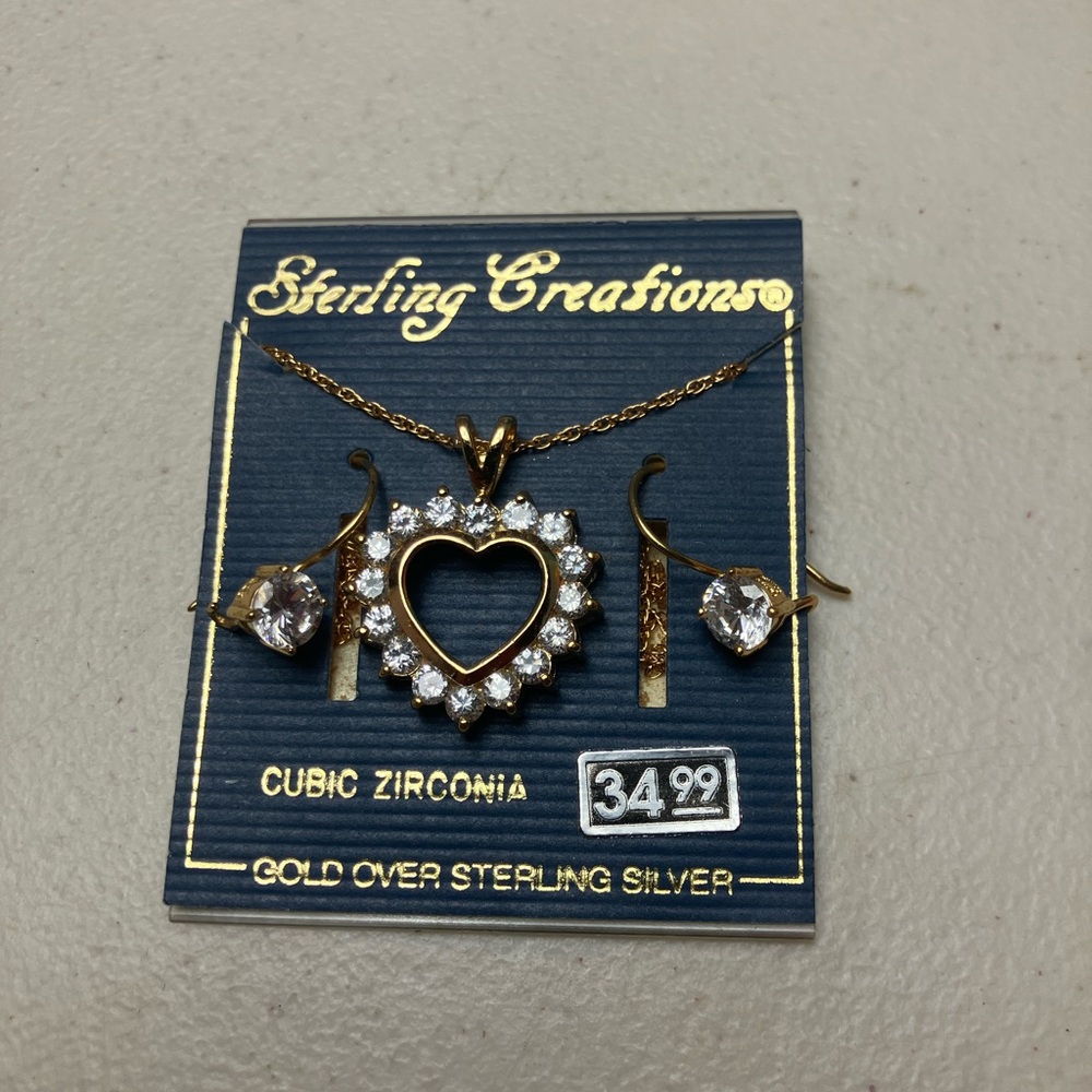 Gold Plated Sterling Silver Heart Necklace with Delicate Design